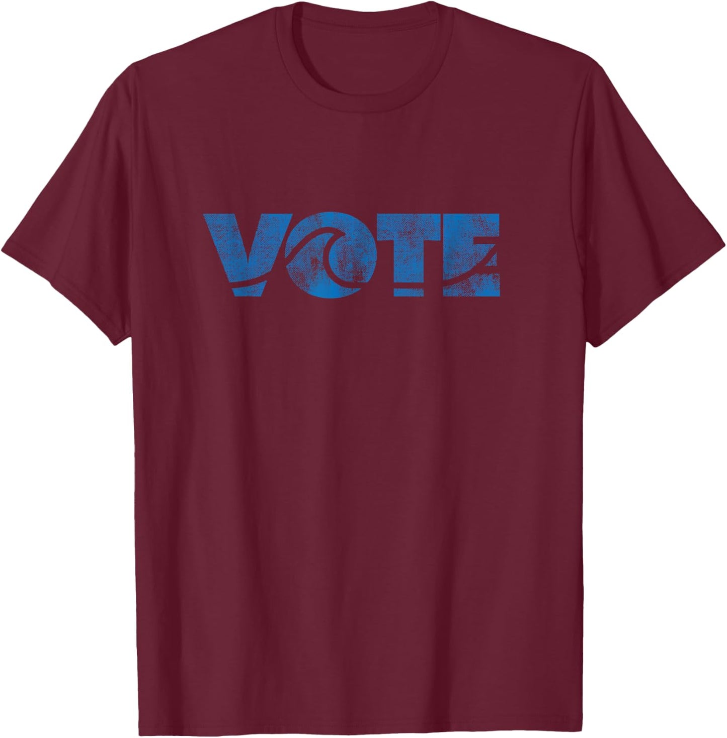 Vote Blue Wave 2024 Democratic Voter T-Shirt - T-Shirt | Maroon