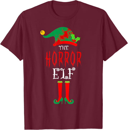 Christmas The Horror Elf T-Shirt - T-Shirt | Maroon