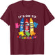 InGENIUS World Autism Awareness Day Gifts Autism Awareness It's Ok To Be Different Autistic Be Unique Black Kids T-Shirt - T-Shirt | Maroon