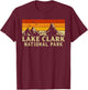 Vintage Retro Mountain Graphics Lake Clark National Park T-Shirt - T-Shirt | Maroon