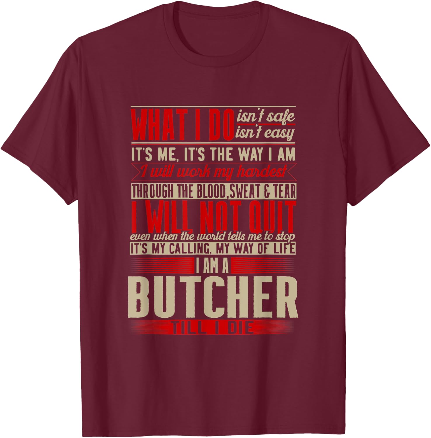 Butcher T-Shirt - T-Shirt | Maroon