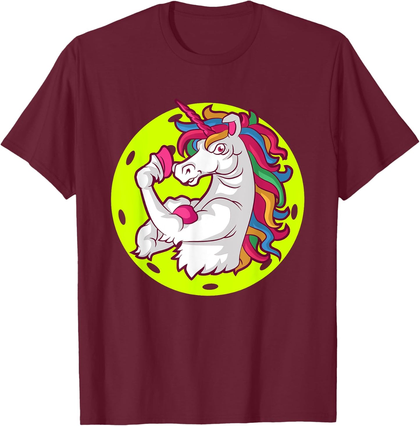Unicorn Pickleball Doubles Partner Team T-Shirt - T-Shirt | Maroon