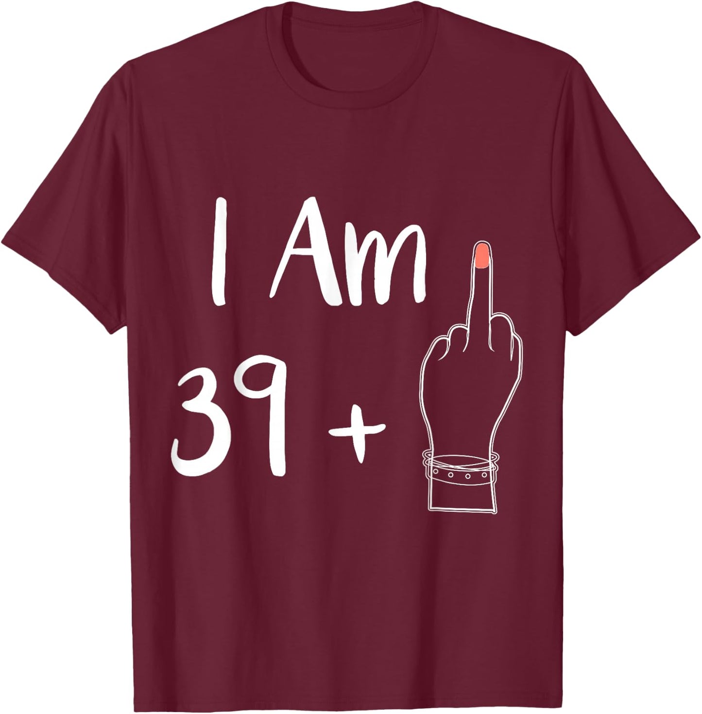 Funny Personalized 39 plu 1 = Fabulous 40 Queen Humor Bday T-Shirt - T-Shirt | Maroon