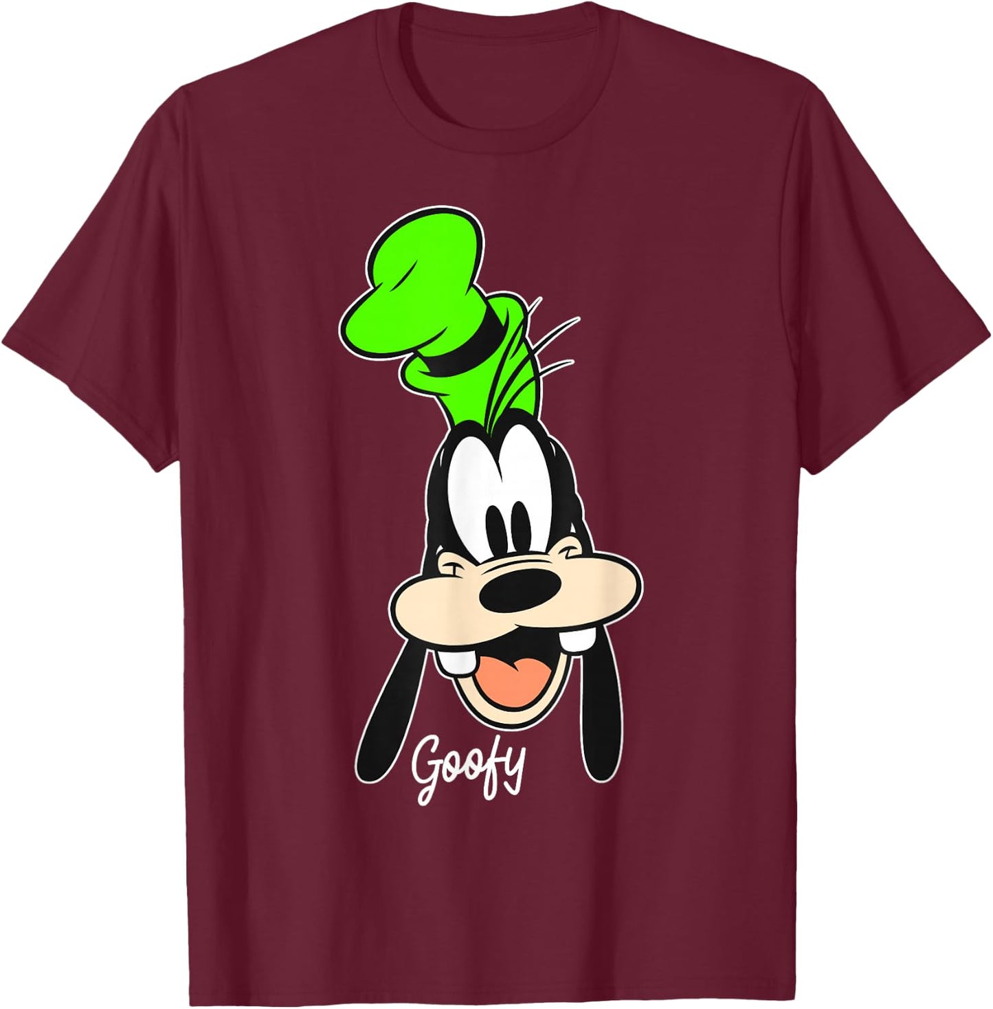 Disney Mickey and Friends Goofy Big Face Vintage Portrait T-Shirt - T-Shirt | Maroon
