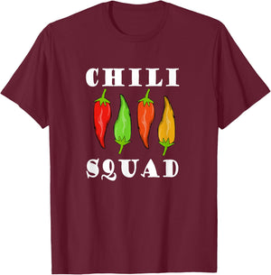 Chili Squad Mexican Food Eating Spicy Food T-Shirt - T-Shirt | Maroon