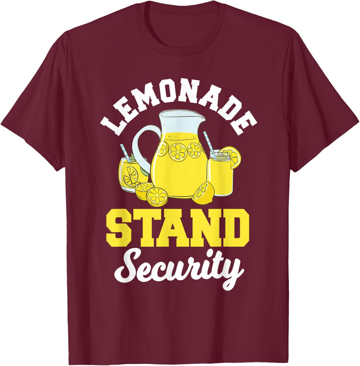 Lemonade Stand Security Lemon Juice Citrus Summer Drink T-Shirt - T-Shirt | Maroon