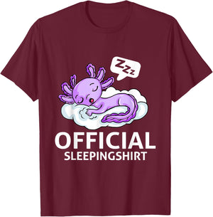 Axolotl Official Sleepingoutfit Pyjamas Ambhibie T-Shirt - T-Shirt | Maroon
