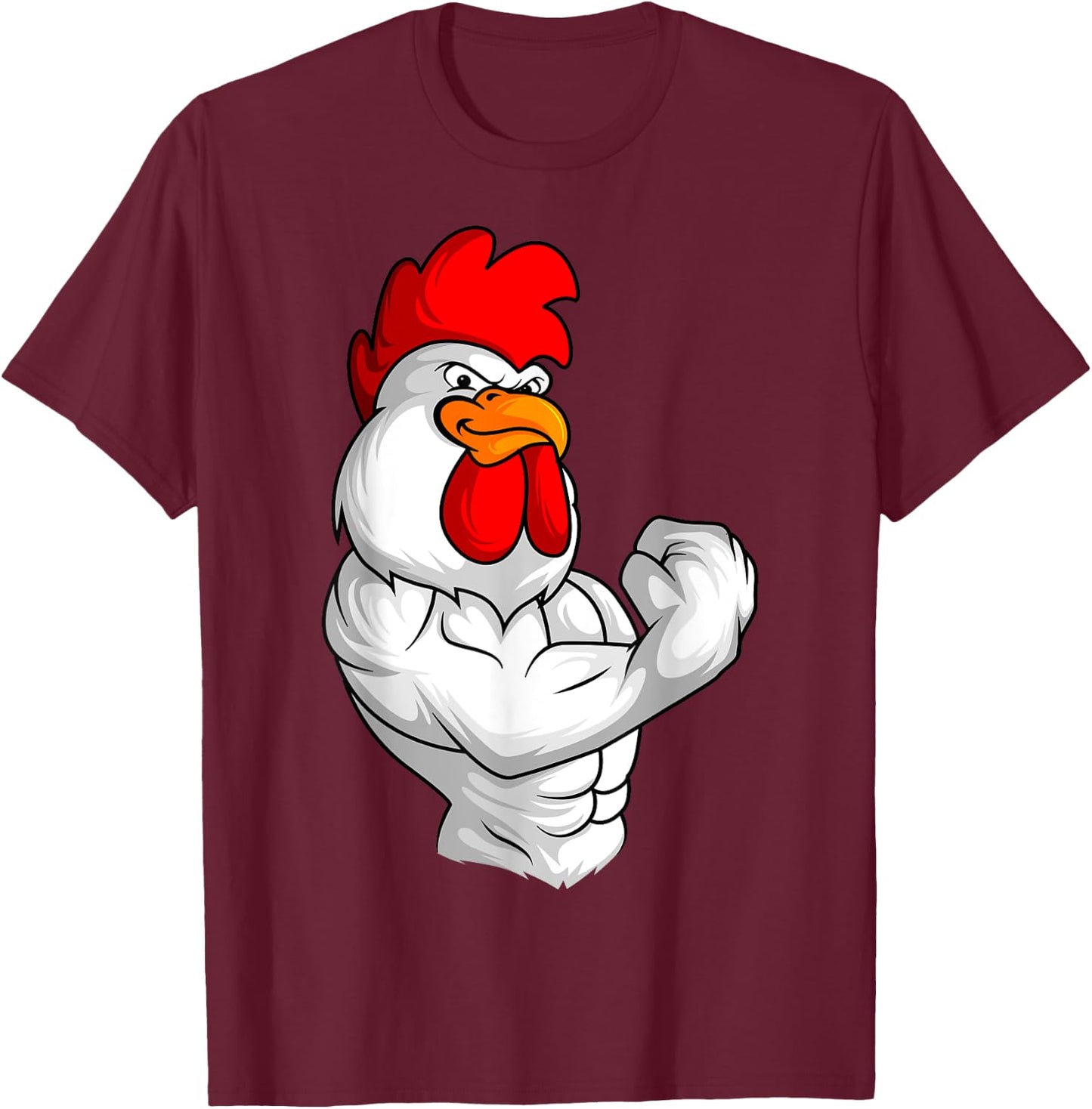 Rooster Chicken Fitness Training Bodybuilder Muscle T-Shirt - T-Shirt | Maroon