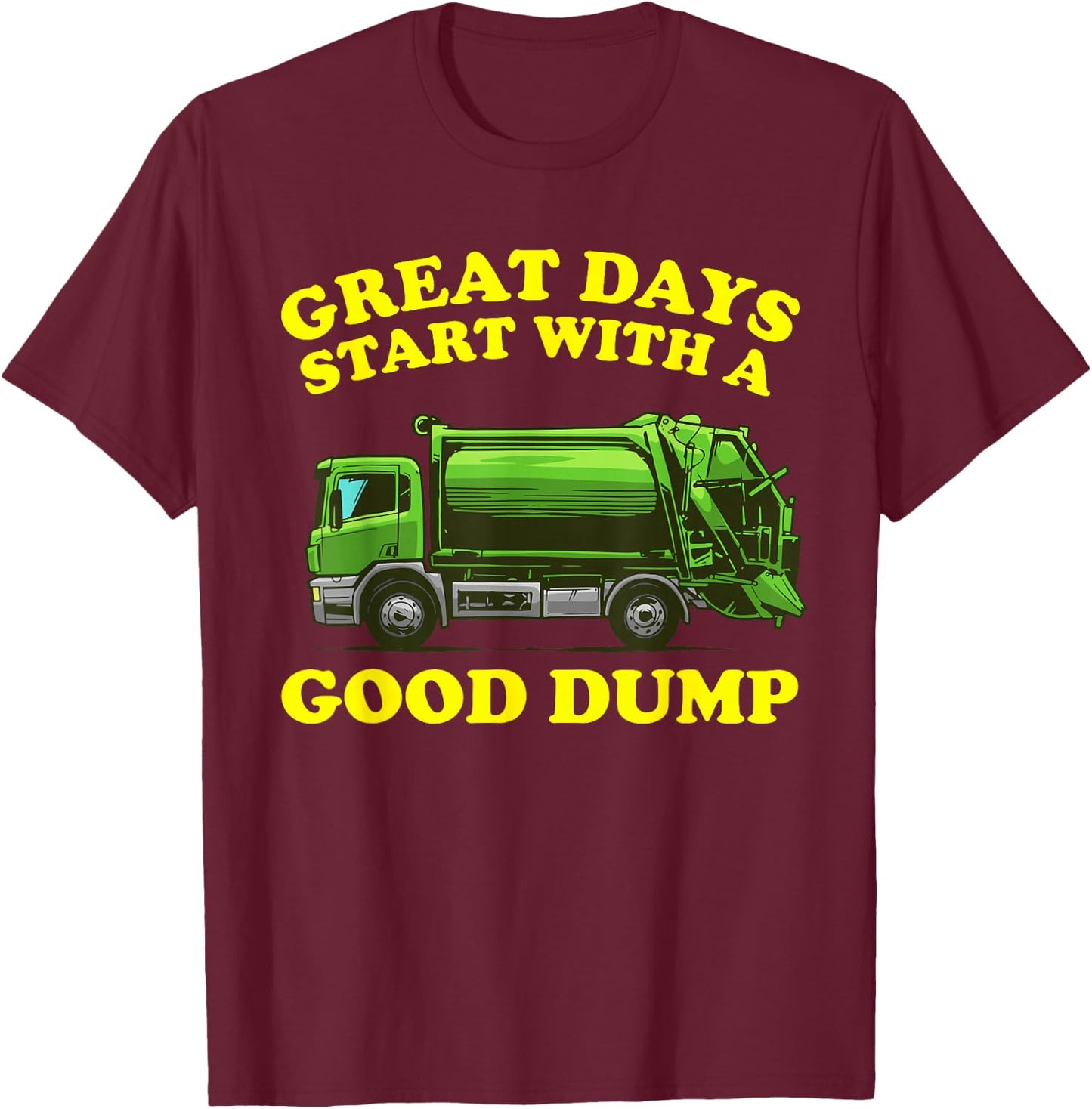 Funny Garbage Truck Design Kids Men Women Dump Trash Trucks T-Shirt - T-Shirt | Maroon