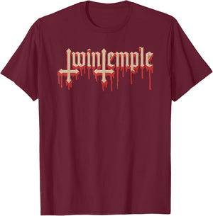 Twin Temple Drip Logo T-Shirt - T-Shirt | Maroon