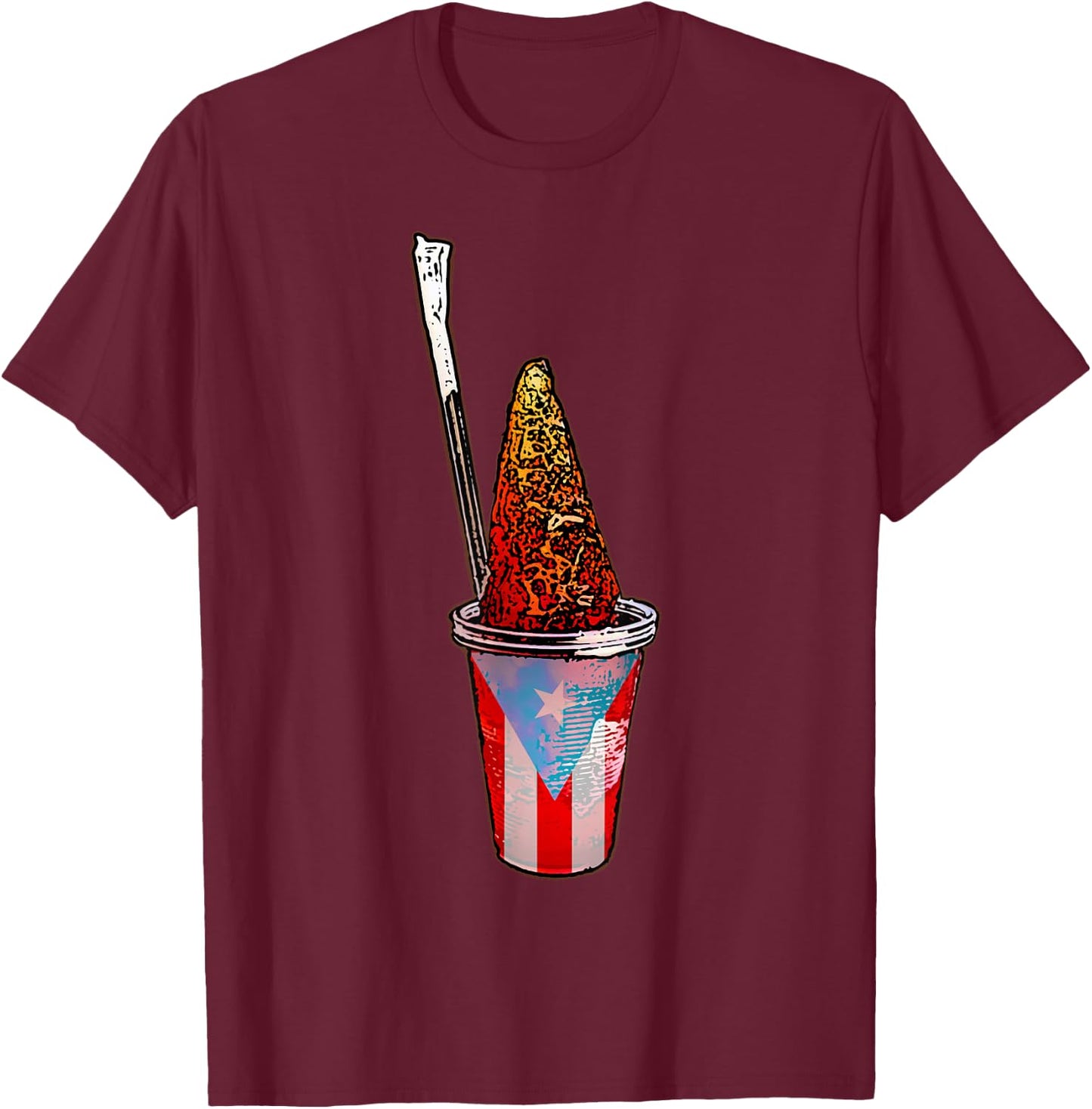 Puerto Rico Piraguas Boricua Culture, PR Flag Gift T-Shirt - T-Shirt | Maroon