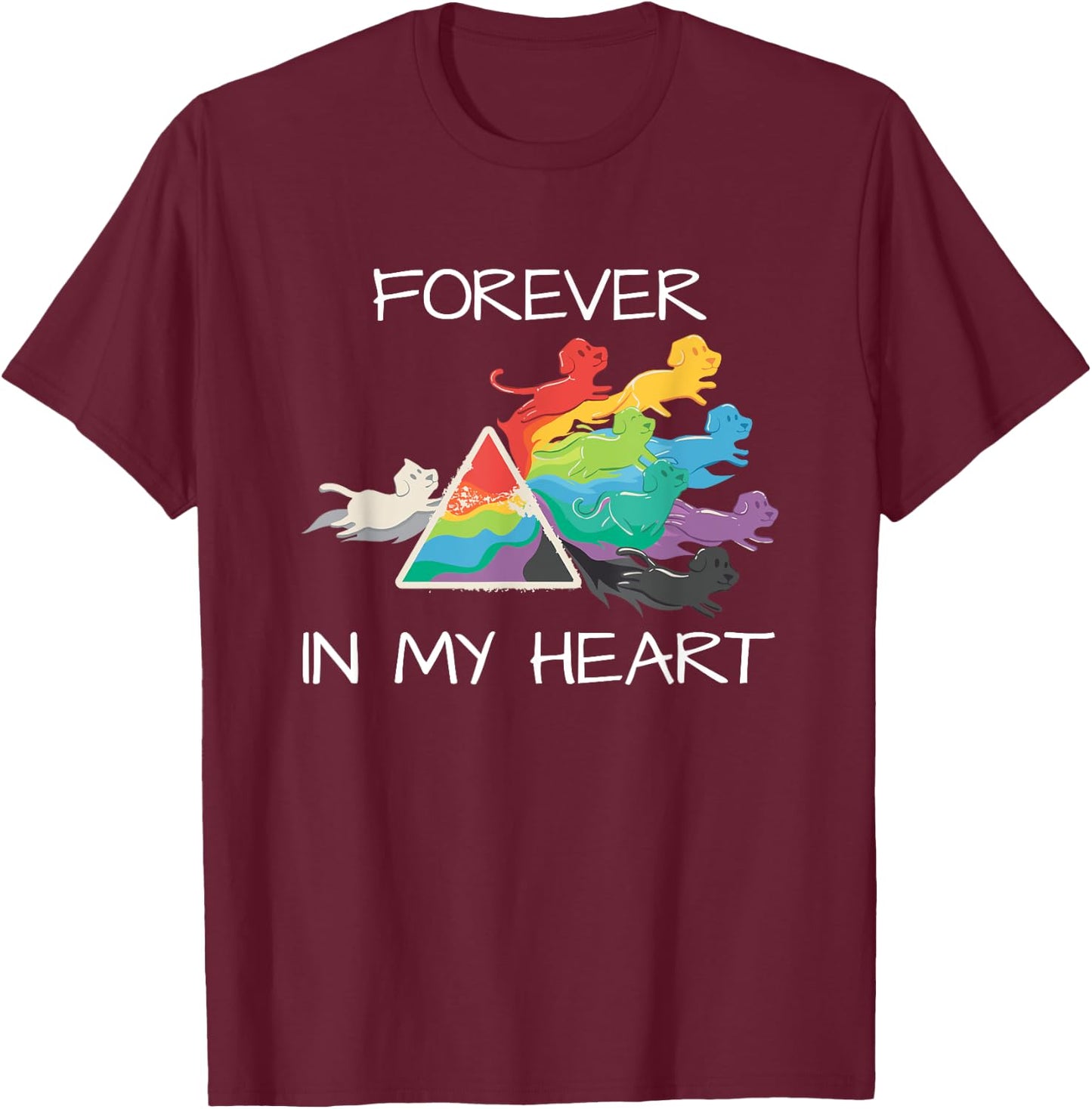 I Love My Dog & My Dog Loves Me Forever In My Heart Dog T-Shirt - T-Shirt | Maroon