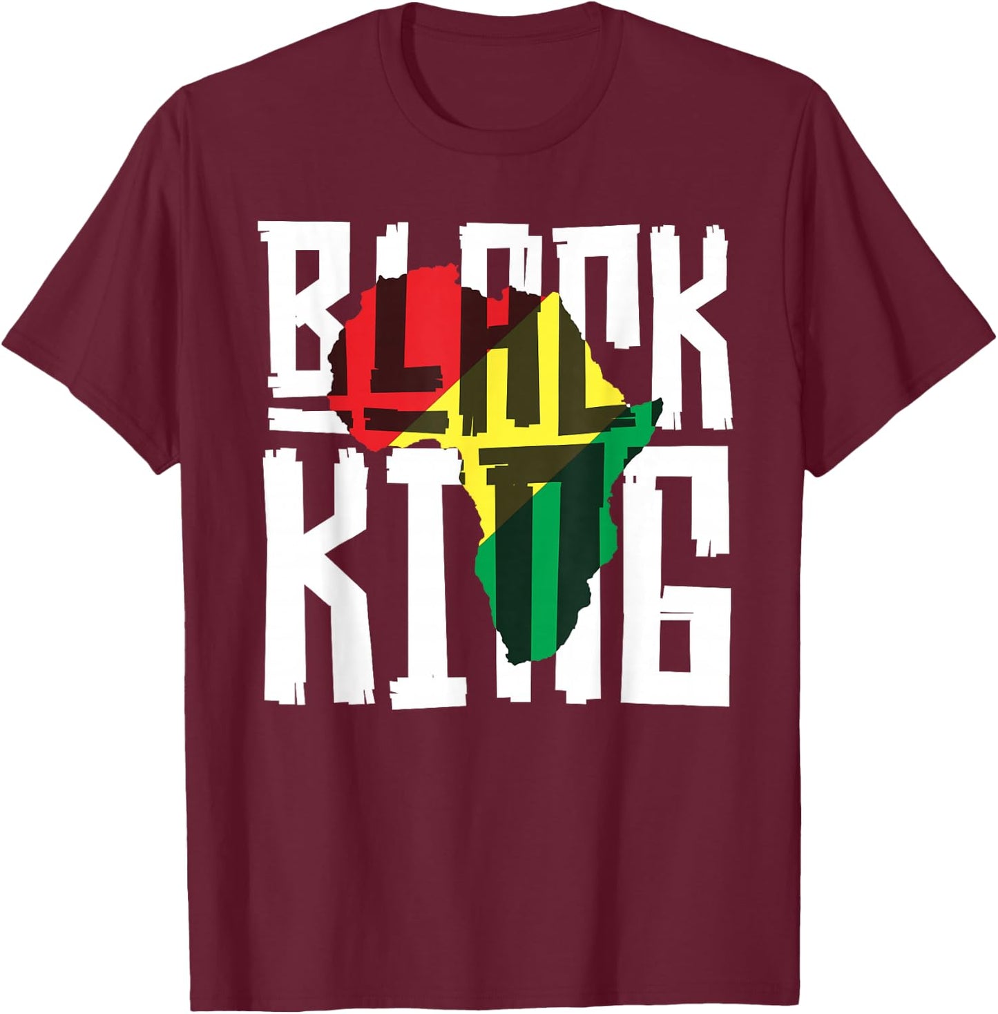 Black King for Boys Men History Month Africa Tribal T-Shirt - T-Shirt | Maroon
