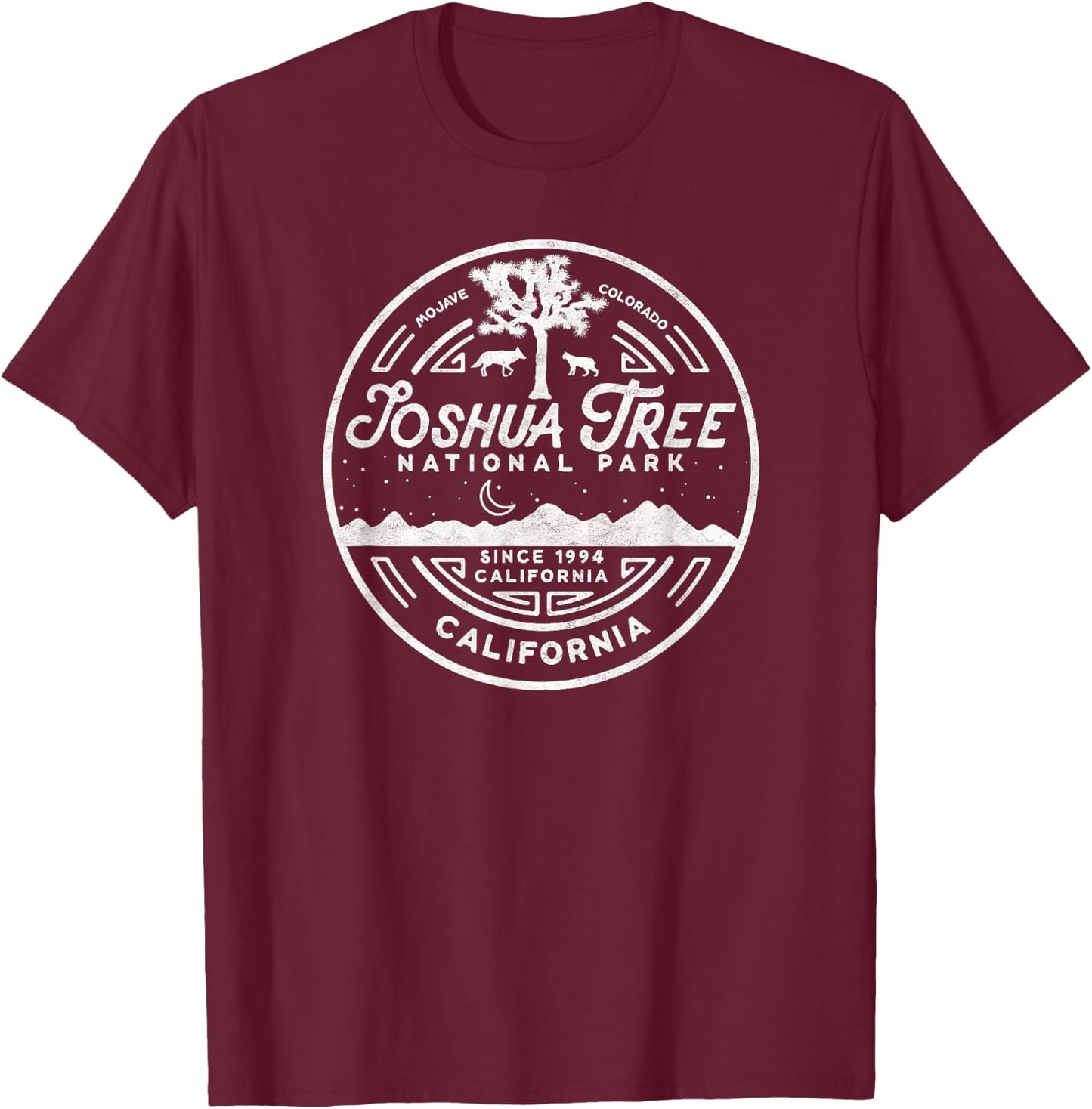 Joshua Tree National Park Minimalist Vintage Seal Shirt T-Shirt - T-Shirt | Maroon