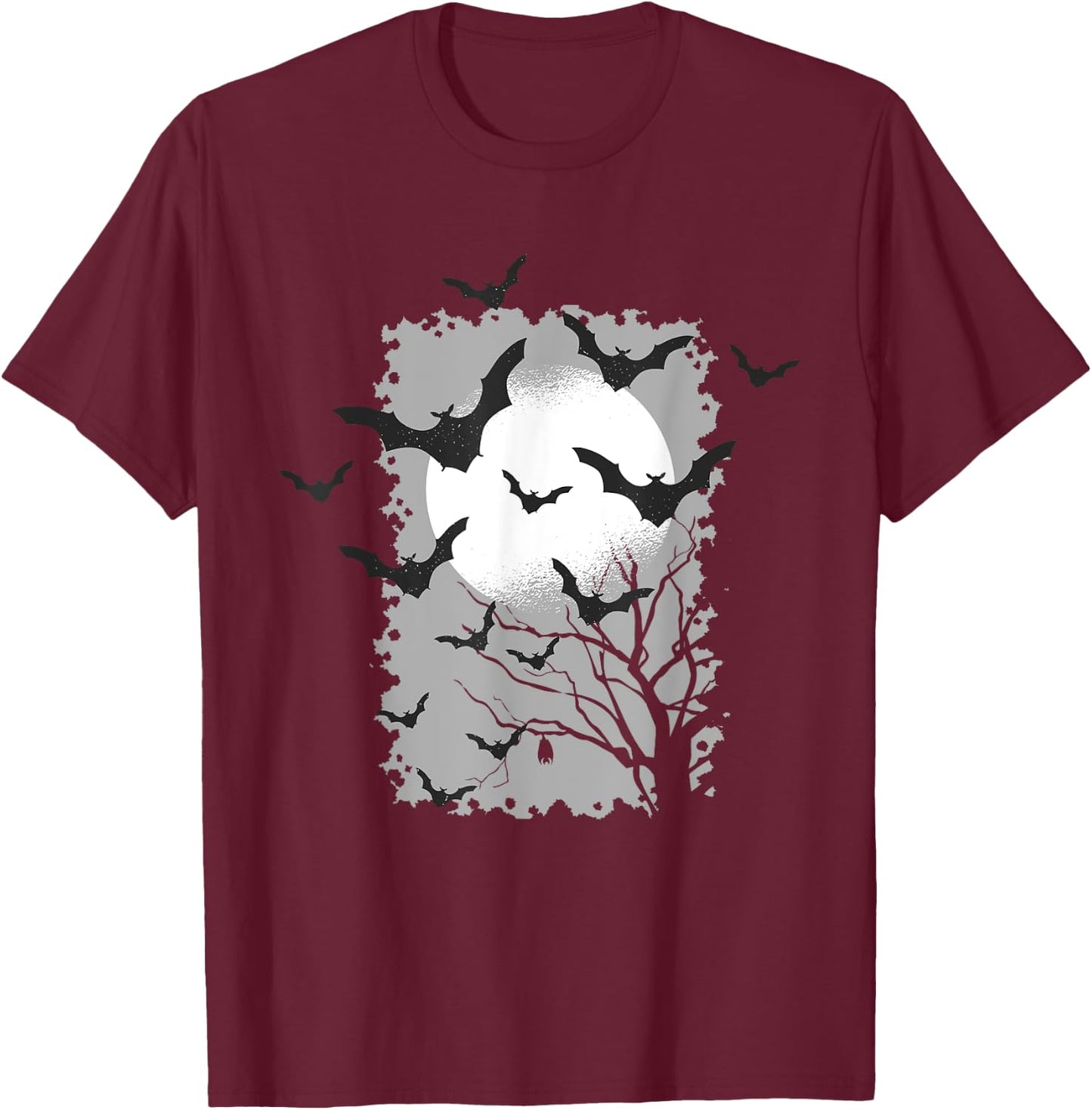 Spooky Bats | Seasonal Halloween Dark Goth Costume T-Shirt - T-Shirt | Maroon