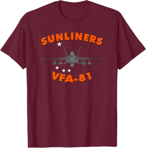 VFA-81 Sunliners Strike Fighter Squadron F-18 T-Shirt - T-Shirt | Maroon