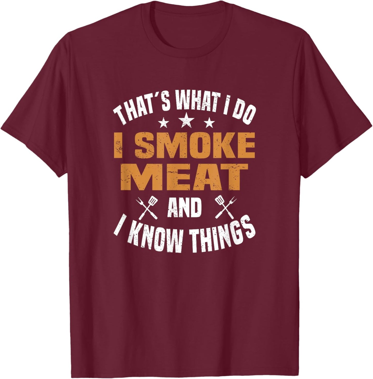 Smoking Meat BBQ Grilling Smoker Smoked Meat T-Shirt - T-Shirt | Maroon