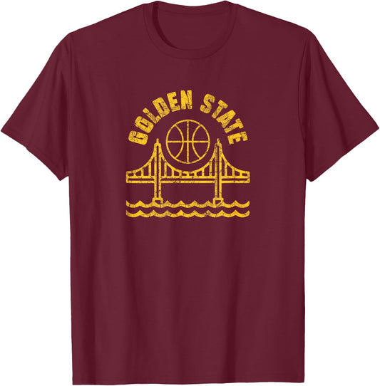 Vintage San Francisco Basketball SF Bay Area California T-Shirt - T-Shirt | Maroon