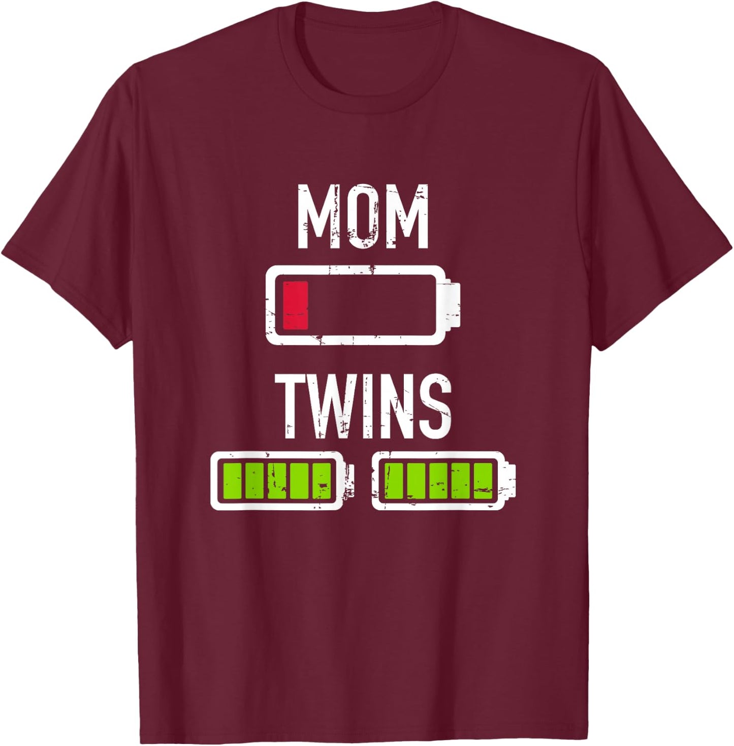 Twins Mama Battery T-Shirt - T-Shirt | Maroon