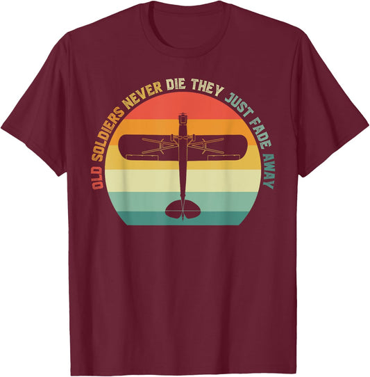 L-4 Grasshopper World War 2 Light Aircraft Vintage Aviation T-Shirt - T-Shirt | Maroon