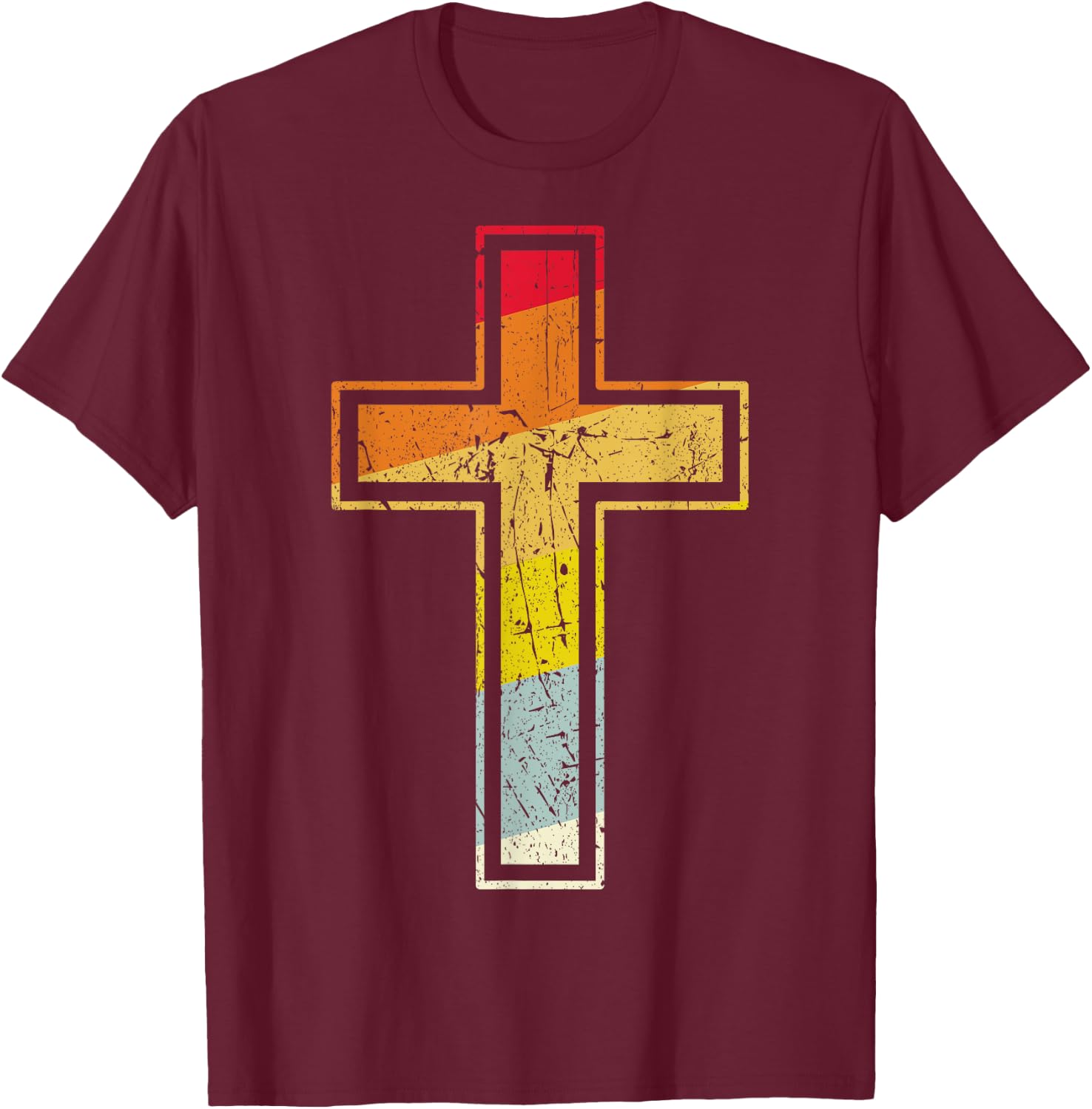 Retro cross vintage Jesus cross Gift T-Shirt - T-Shirt | Maroon