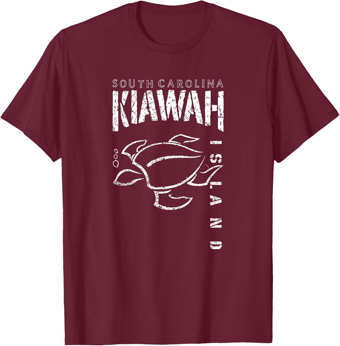 Kiawah Island South Carolina, Sea Turtle SC Beaches, Aquatic T-Shirt - T-Shirt | Maroon