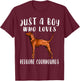 Im Just A Boy Who Loves Redbone Coonhounds Dog Lover T-Shirt - T-Shirt | Maroon