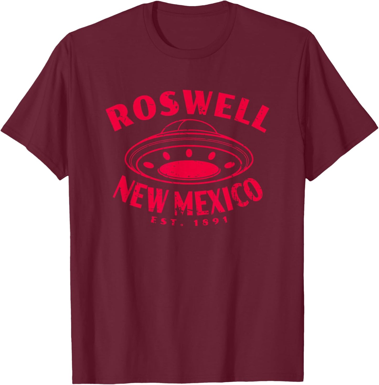 Vintage Roswell New Mexico UFO Road Trip City Souvenir T-Shirt - T-Shirt | Maroon