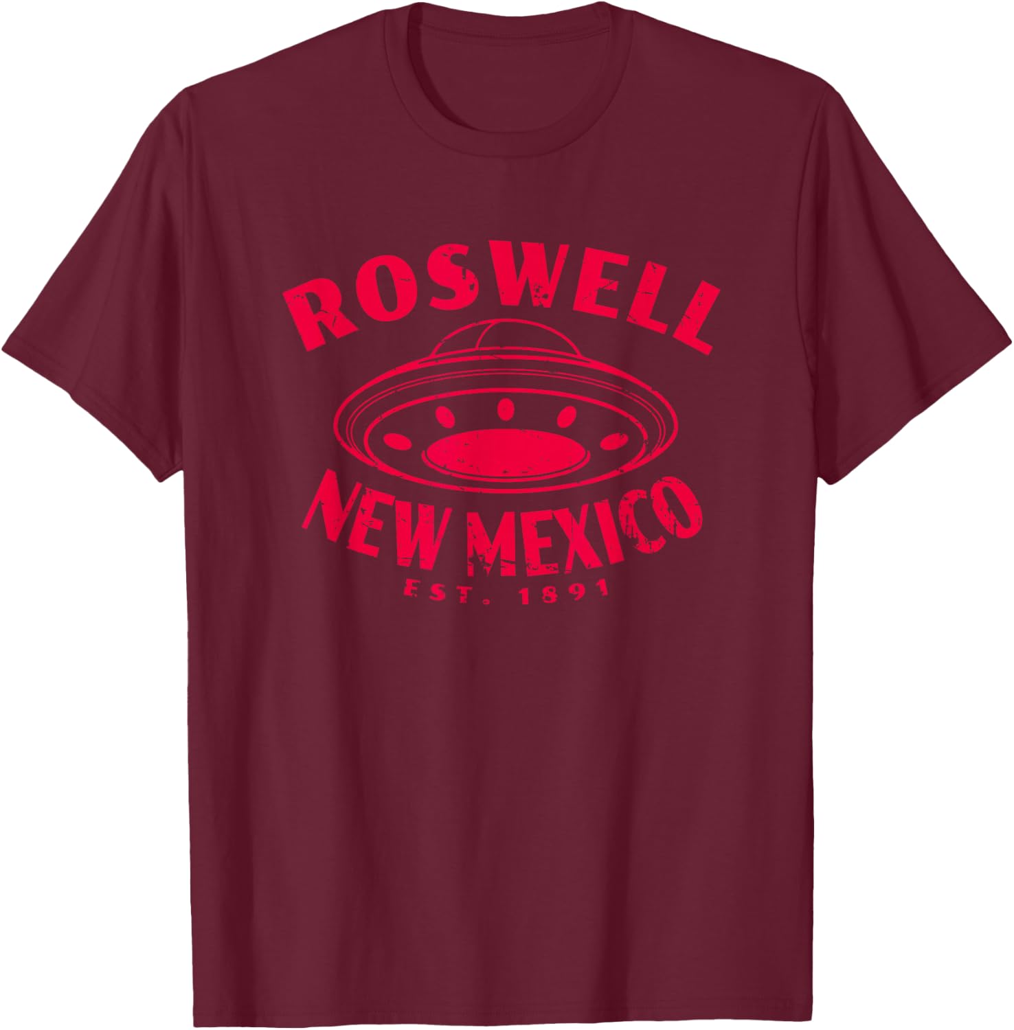 Vintage Roswell New Mexico UFO Road Trip City Souvenir T-Shirt - T-Shirt | Maroon