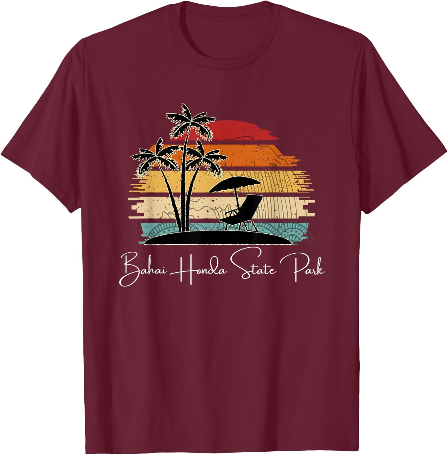 Bahai Honda State Park Beach Lover Palm Spring & Summer T-Shirt - T-Shirt | Maroon