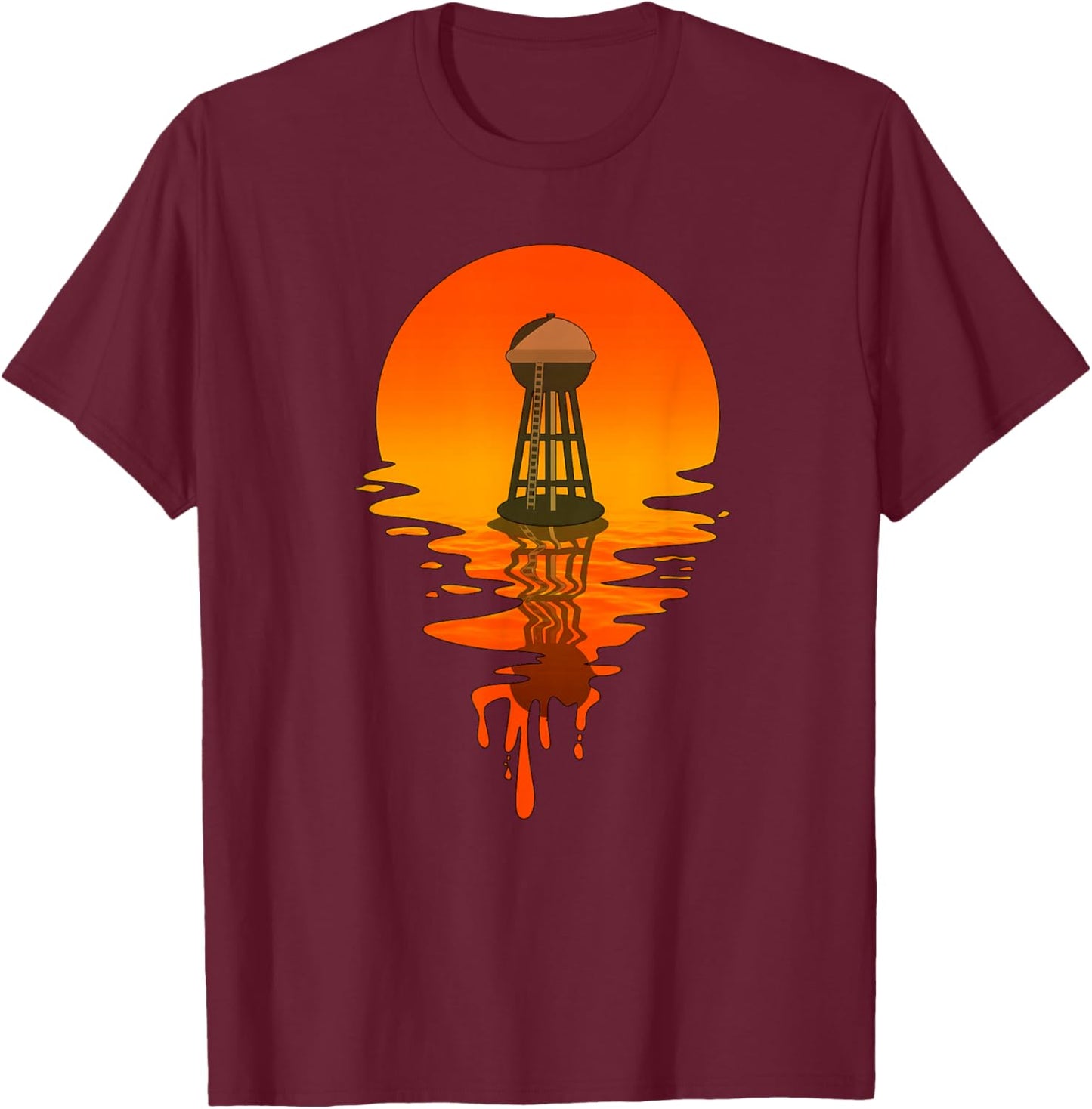 Vintage Retro Style Texas Water Tower T-Shirt - T-Shirt | Maroon