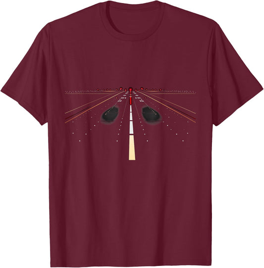 Airplane Pilot Airport Runway T-Shirt - T-Shirt | Maroon