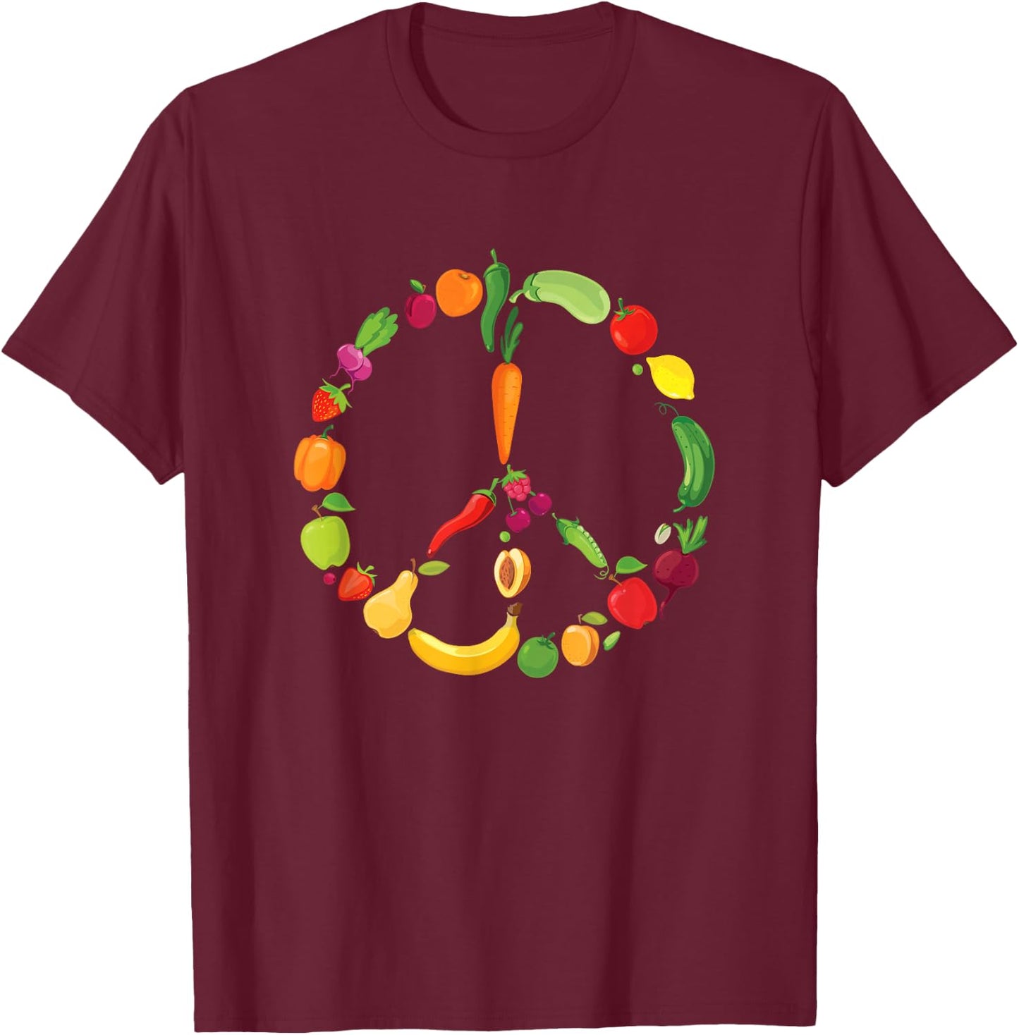 Vegetables Fruits Vegan Kale Salad Veganism Vegan T-Shirt - T-Shirt | Maroon