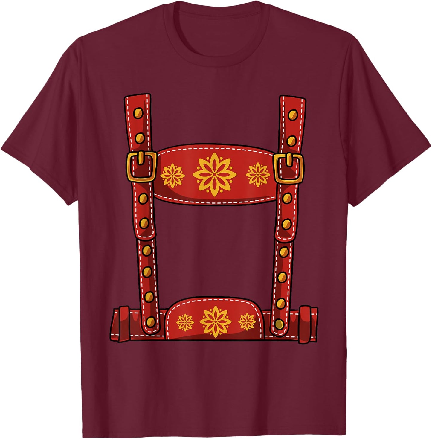Oktoberfest Halloween Costume - Lederhosen T-Shirt - T-Shirt | Maroon