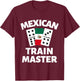 Dominoes Mexico Flag Dominoe Game Mexican Train Master T-Shirt - T-Shirt | Maroon