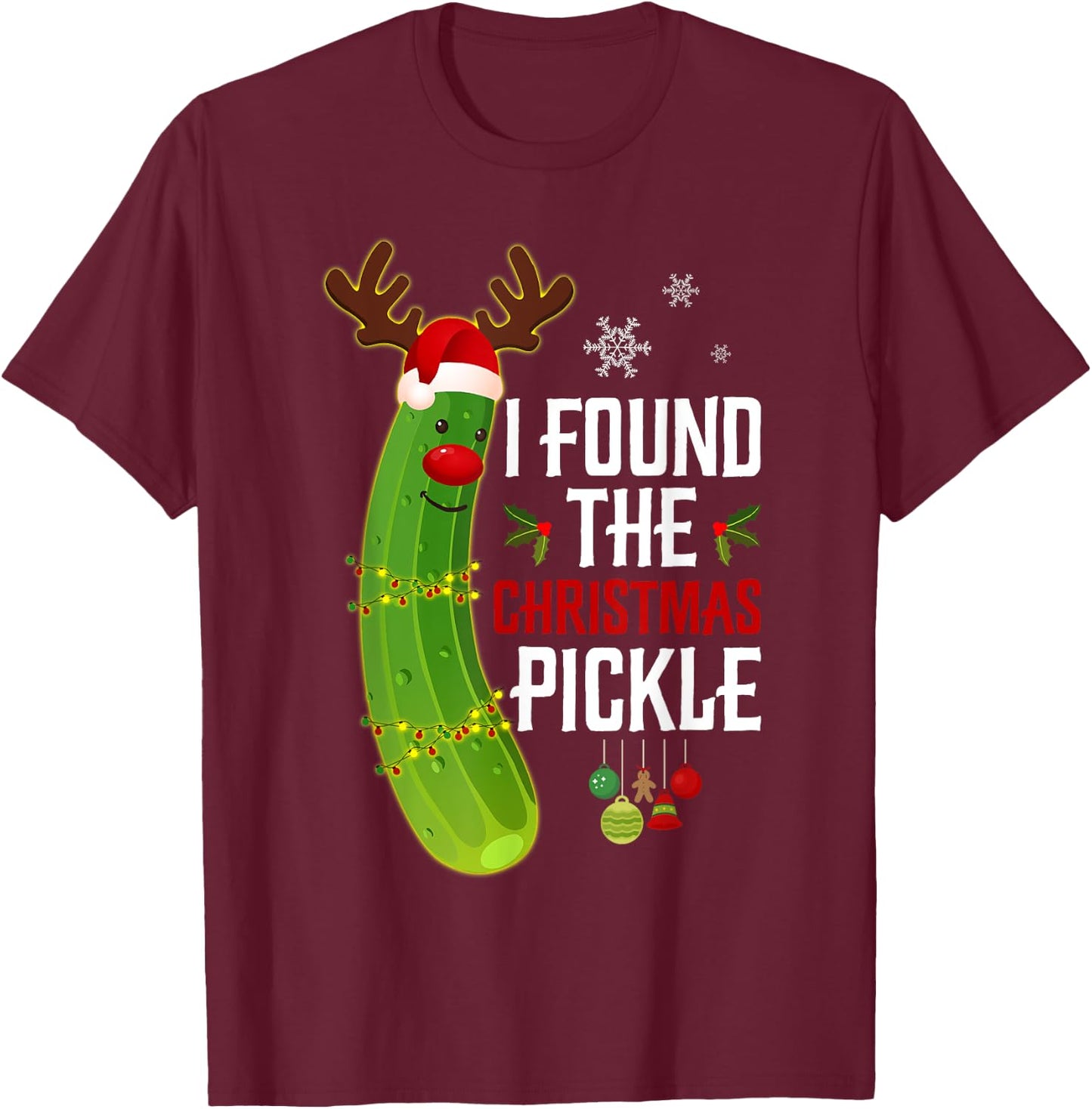 Funny Pickle Apparel Adults Black Small T-Shirt - T-Shirt | Maroon