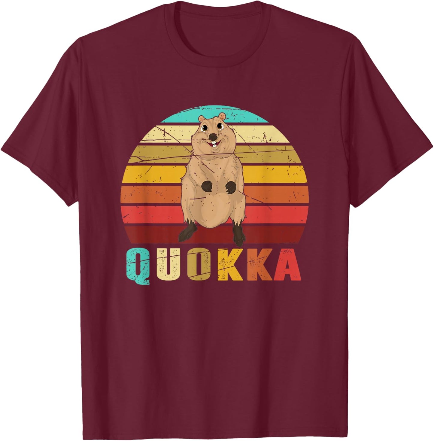 Australia Animal Keeper Zoo Gift Retro Quokka T-Shirt - T-Shirt | Maroon