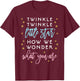 Twinkle Little Star Gender Reveal Shirt Baby Shower Gift T-Shirt - T-Shirt | Maroon