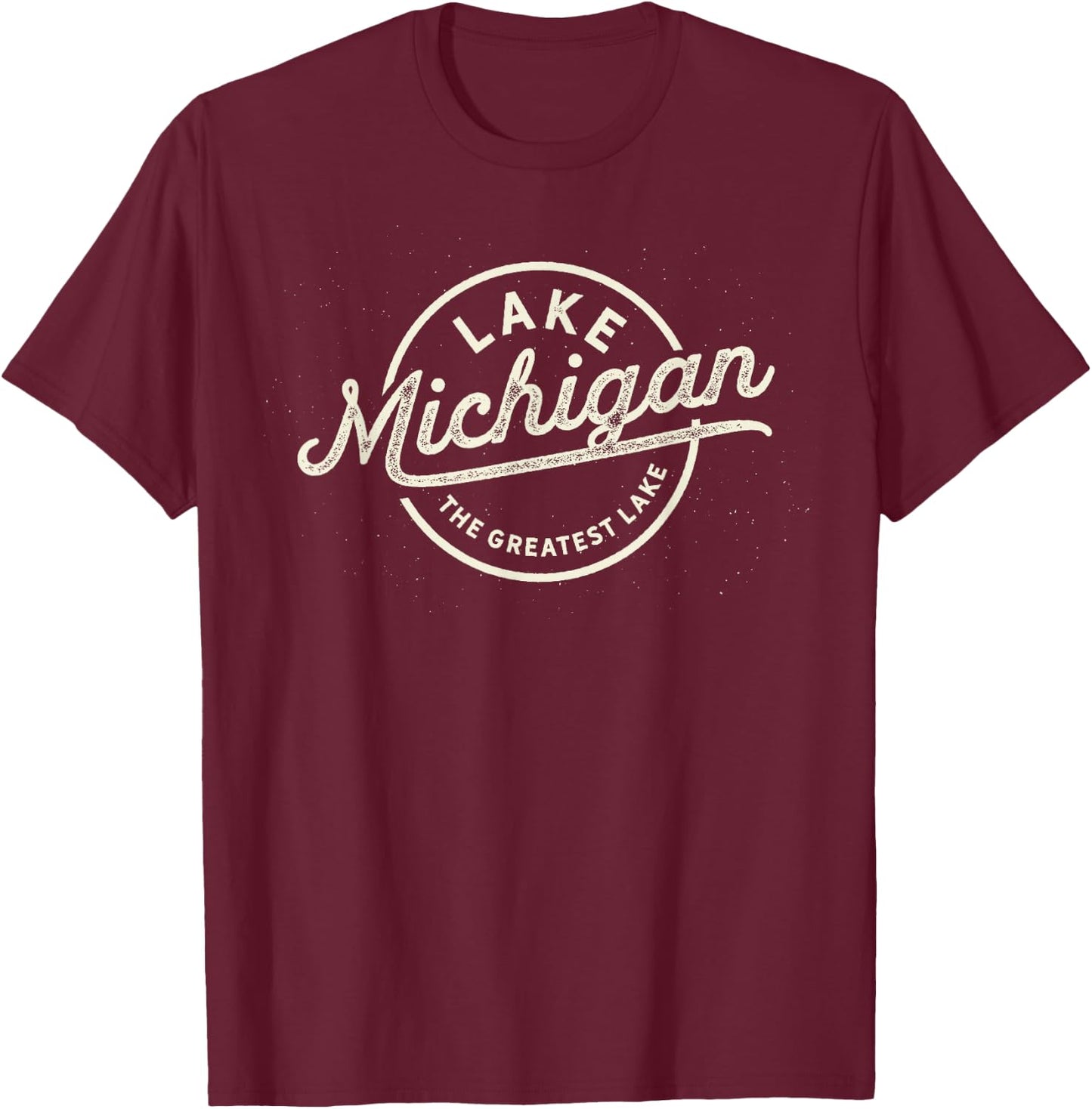 The Great Lakes Shirt- Lake Michigan, Lake Life theme T-Shirt - T-Shirt | Maroon