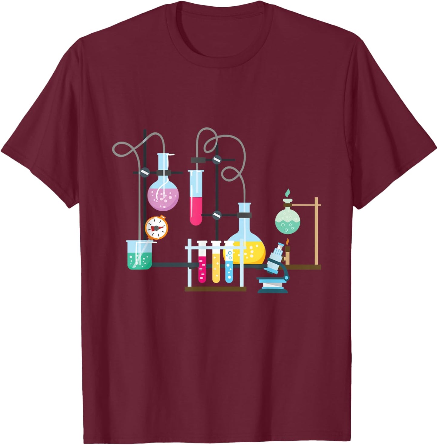 Test Tube Chemistry Laboratory Funny Gift T-Shirt - T-Shirt | Maroon