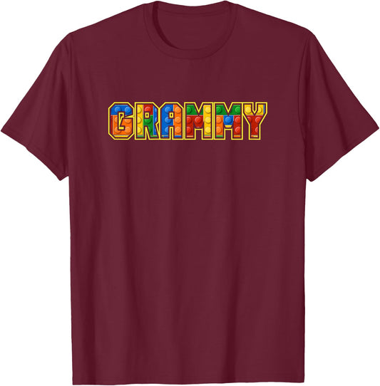 Grammy of Master Builder Blocks Funny Brick Builder Birthday T-Shirt - T-Shirt | Maroon