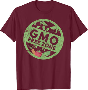 GMO FREE ZONE | Healthy Organic Living Supporter T-Shirt - T-Shirt | Maroon