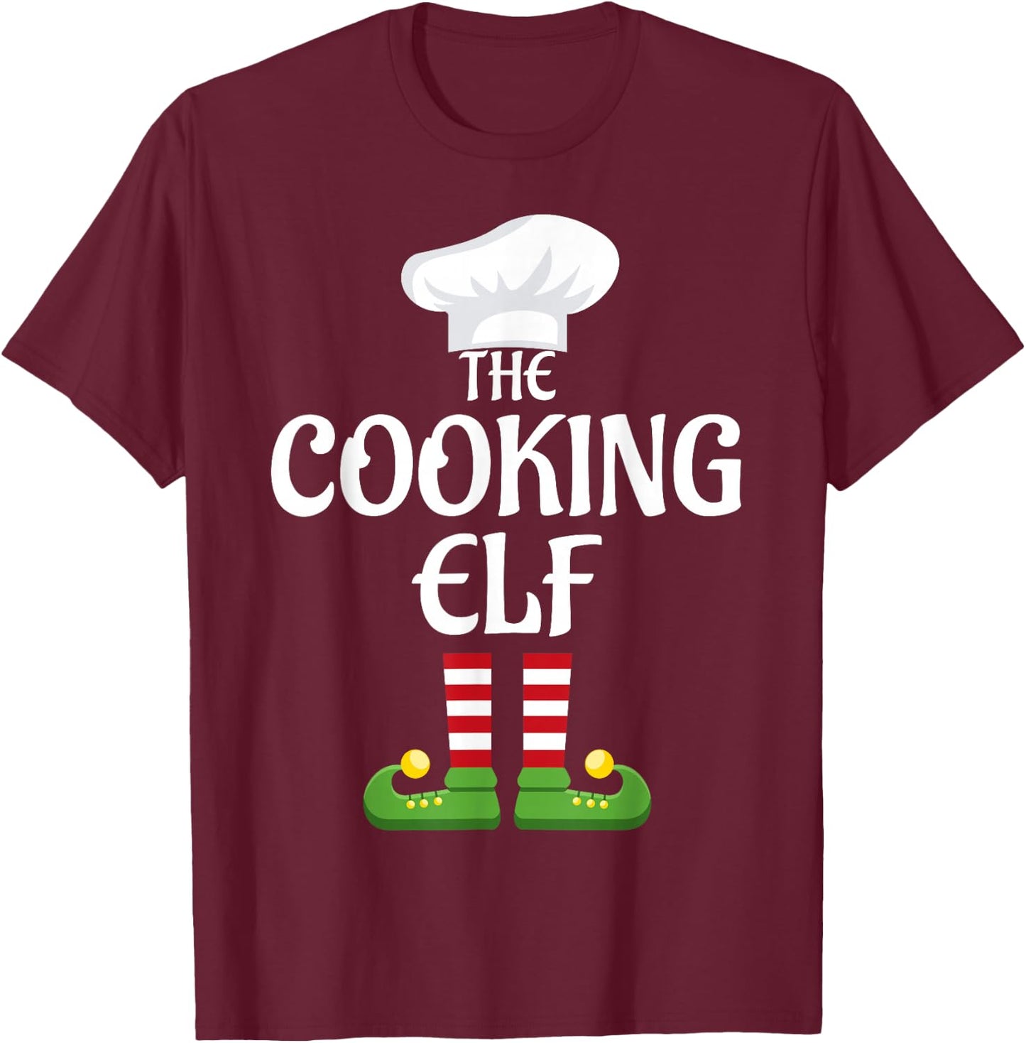 Cooking Elf Family Matching Group Christmas T-Shirt - T-Shirt | Maroon