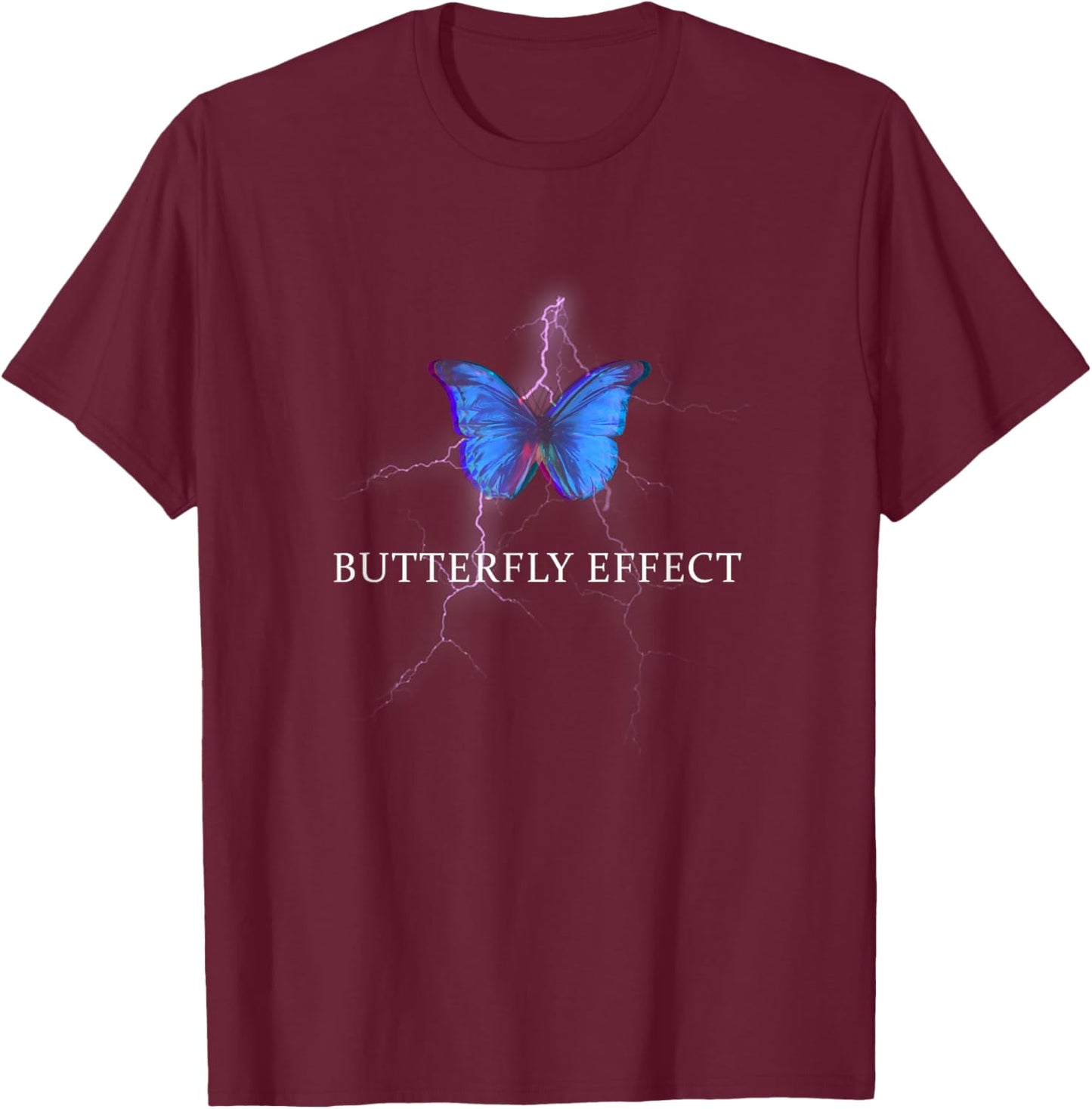 Butterfly Effect - Purple Lightning Soft Grunge Aesthetic T-Shirt - T-Shirt | Maroon
