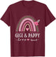 Kids Gigi and Pappy Love Me Girls Grandchild Boho Rainbow T-Shirt - T-Shirt | Maroon