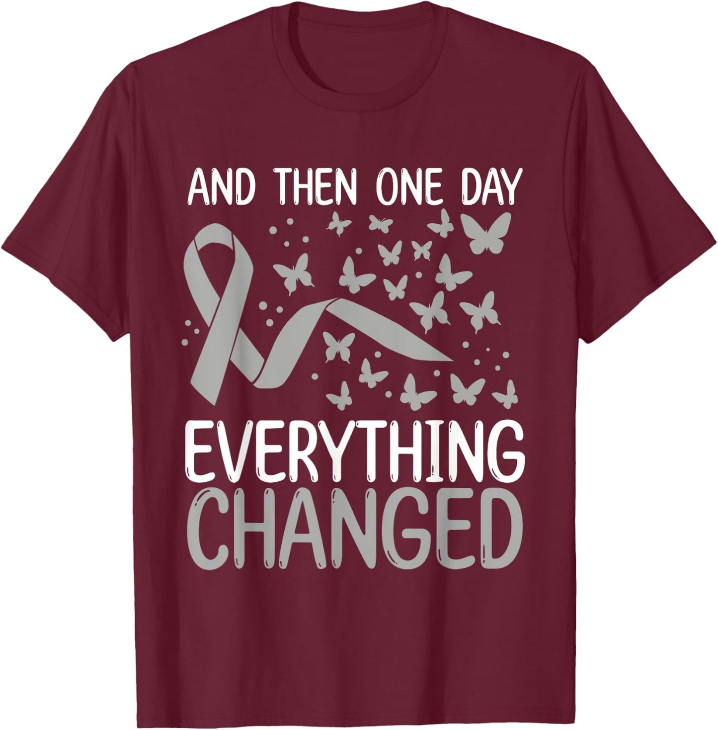 Glioblastoma Awareness Ribbon Brain Tumor Movement T-Shirt - T-Shirt | Maroon