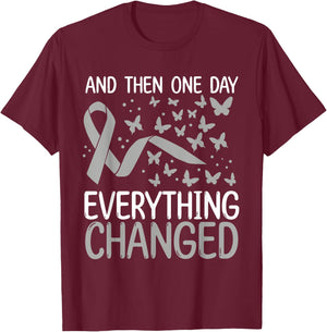 Glioblastoma Awareness Ribbon Brain Tumor Movement T-Shirt - T-Shirt | Maroon