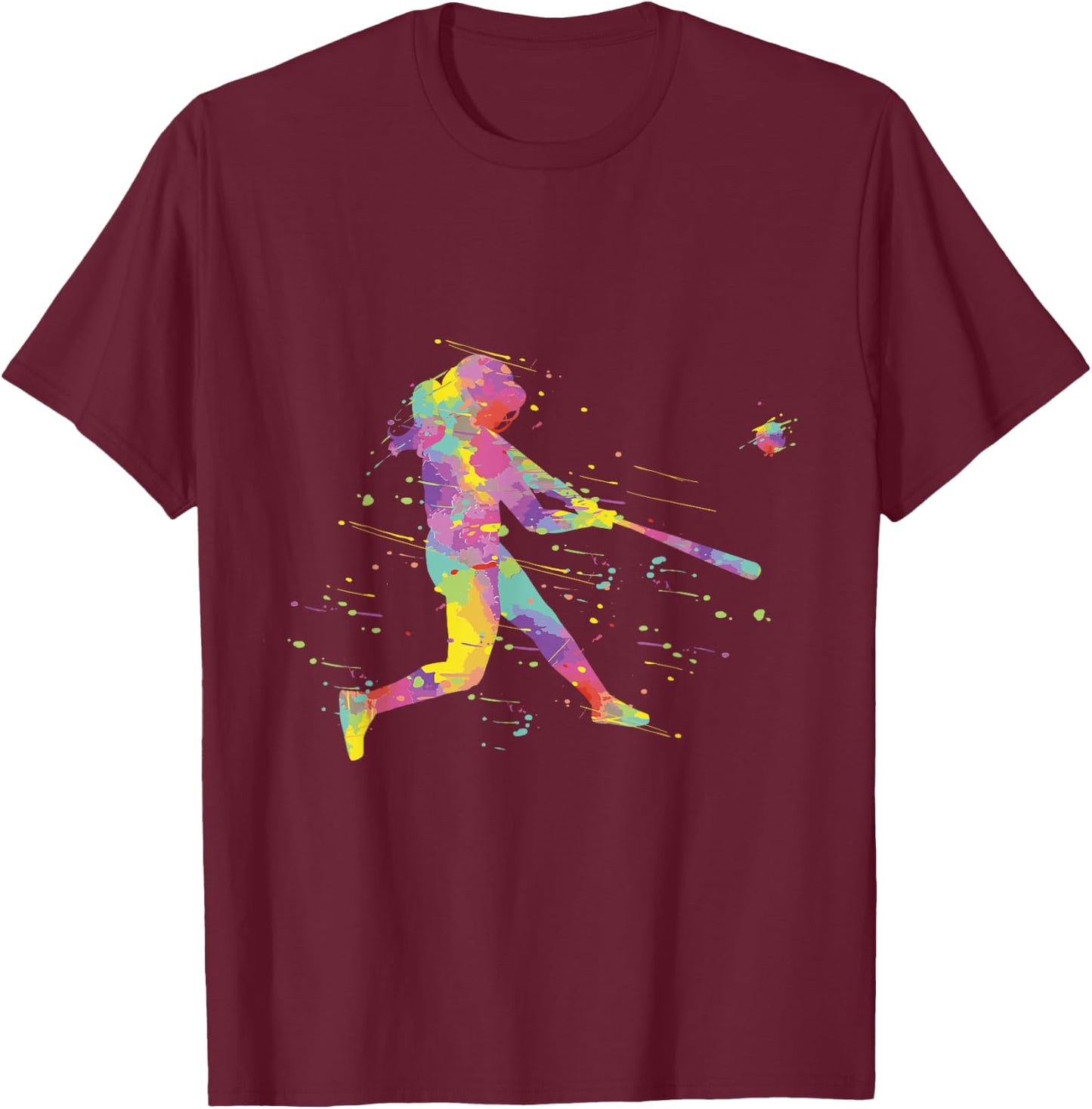 Classic Softball Girl - Black, Polyester & Cotton, Short Sleeve, Letter Print T-Shirt - T-Shirt | Maroon