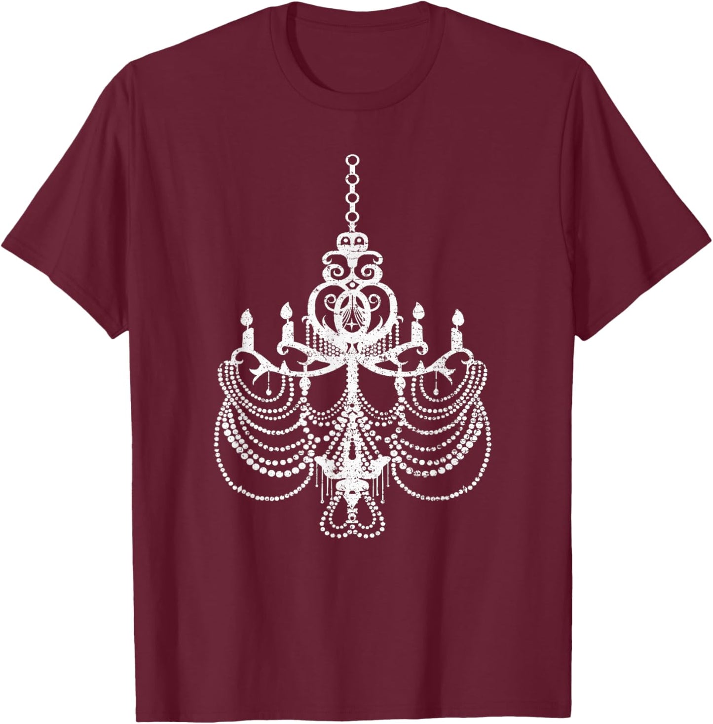 Farmhouse Style Chandelier Boho Vintage Interior Design Gift T-Shirt - T-Shirt | Maroon