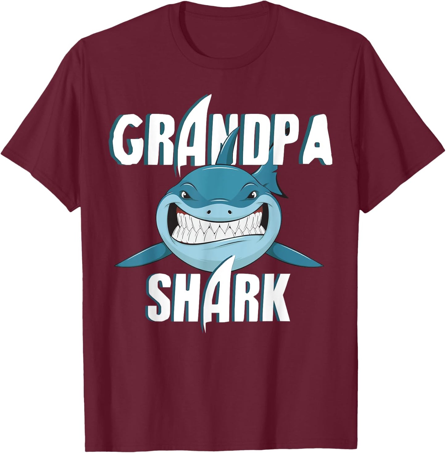 Funny Shark Shirt Deep Sea Ocean Life Grandpa Gift T-Shirt - T-Shirt | Maroon